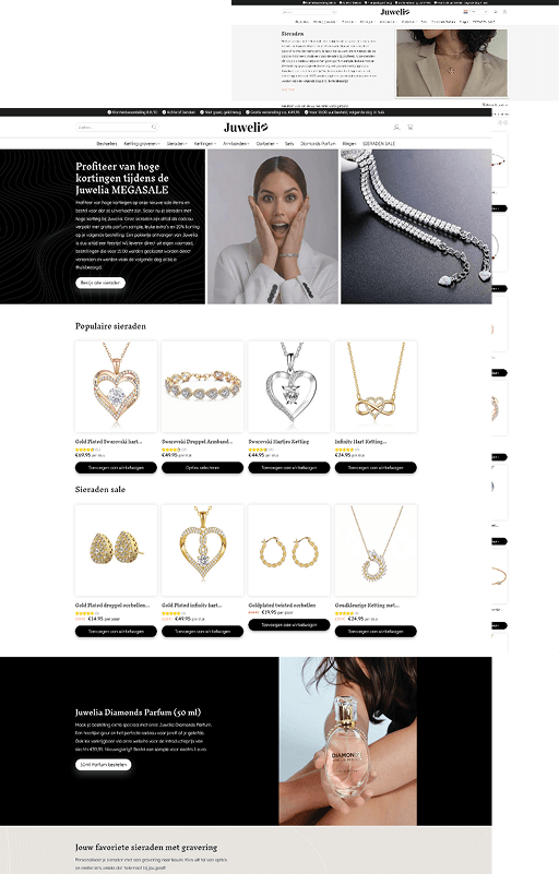 Sieraden webshop ontwerp