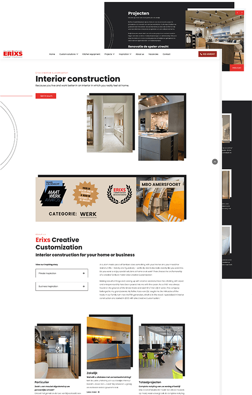 Website voor interieurbouw